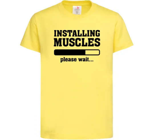 Детская футболка installing muscles version 2 Лимонный фото