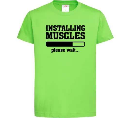 Детская футболка installing muscles version 2 Лаймовый фото