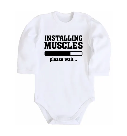 Детский боди installing muscles version 2 Белый фото