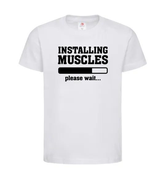 Детская футболка installing muscles version 2 Белый фото