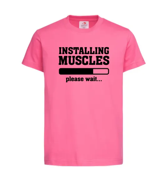 Детская футболка installing muscles version 2 Ярко-розовый фото