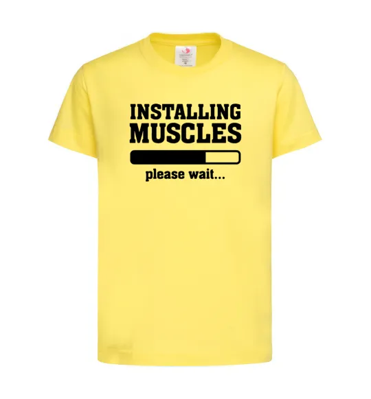 Детская футболка installing muscles version 2 Лимонный фото