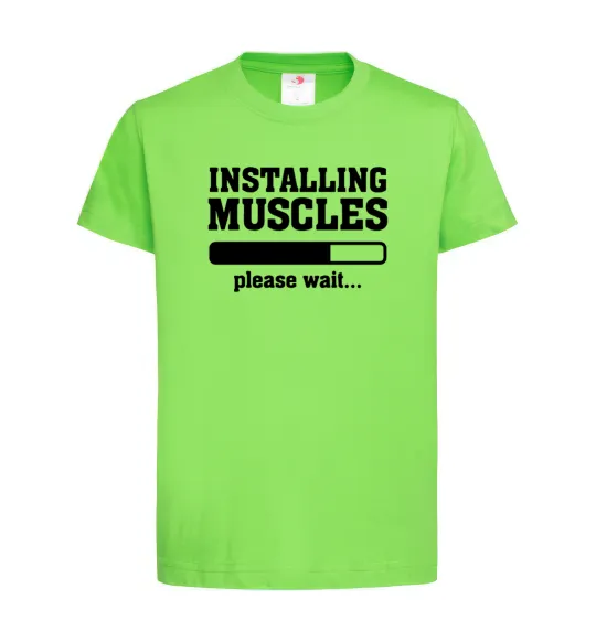 Детская футболка installing muscles version 2 Лаймовый фото