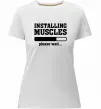 Жіноча преміум футболка installing muscles version 2 Білий фото
