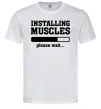 Чоловіча футболка installing muscles version 2 Білий фото
