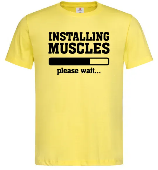 Чоловіча футболка installing muscles version 2 Лимонний фото