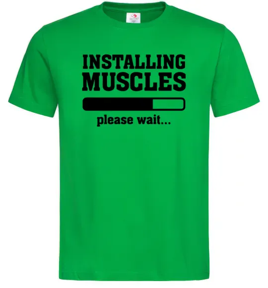 Чоловіча футболка installing muscles version 2 Зелений фото
