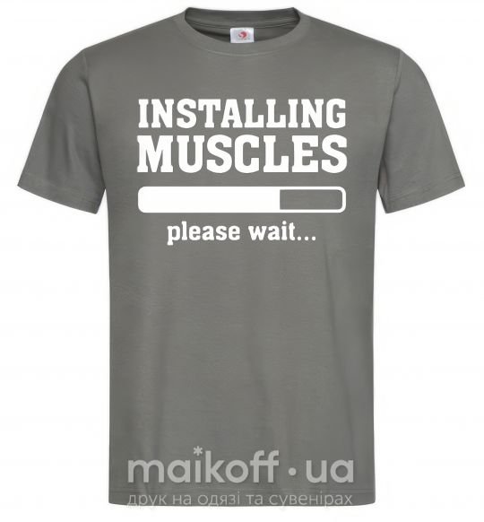 Чоловіча футболка installing muscles version 2 Графіт фото