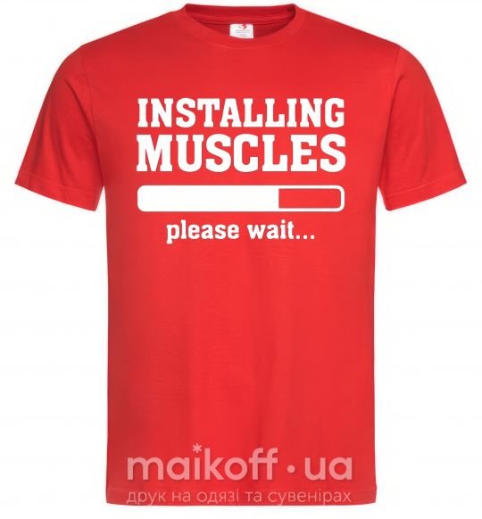 Мужская футболка installing muscles version 2 Красный фото