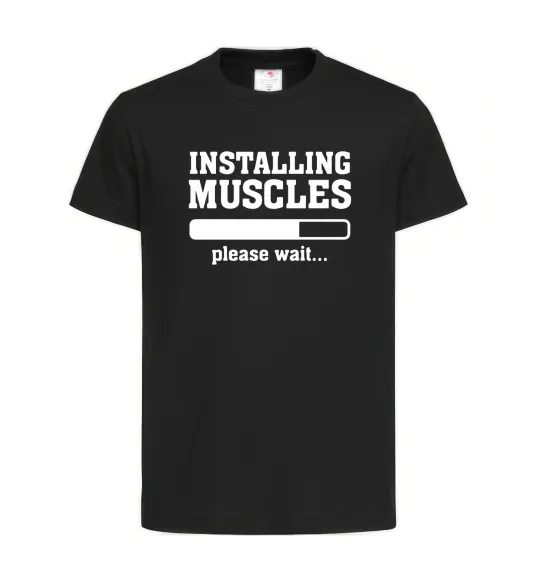 Детская футболка installing muscles version 2 Черный фото