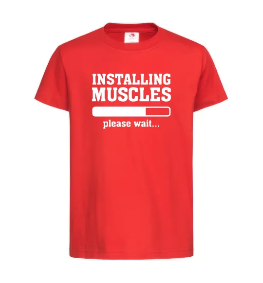 Детская футболка installing muscles version 2 Красный фото