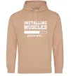 Женская толстовка (худи) installing muscles version 2 Песочный фото