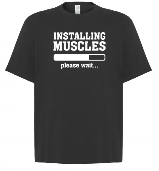 Футболка Оверсайз installing muscles version 2 Чорний фото