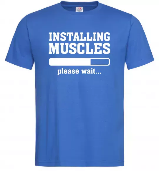 Чоловіча футболка installing muscles version 2 Яскраво-синій фото