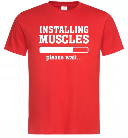 Чоловіча футболка installing muscles version 2 Червоний фото