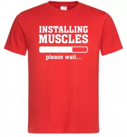 Чоловіча футболка installing muscles version 2 Червоний фото