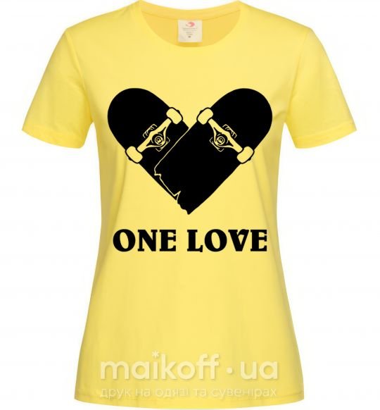 Женская футболка skate one love Лимонный фото