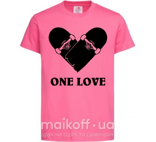 Дитяча футболка skate one love Яскраво-рожевий фото