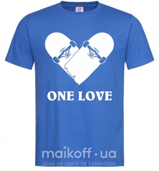 Чоловіча футболка skate one love Яскраво-синій фото