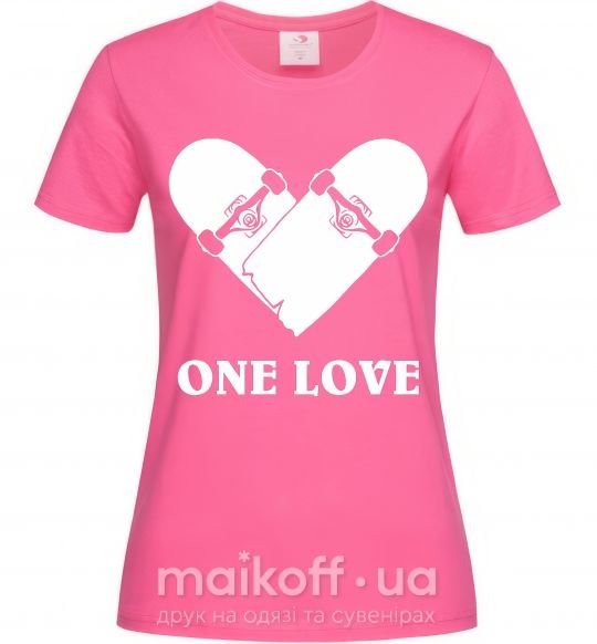 Жіноча футболка skate one love Яскраво-рожевий фото