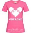 Женская футболка skate one love Ярко-розовый фото