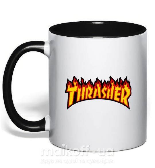 Чашка з кольоровою ручкою Thrasher Чорний фото