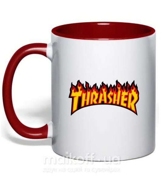 Чашка с цветной ручкой Thrasher Красный фото