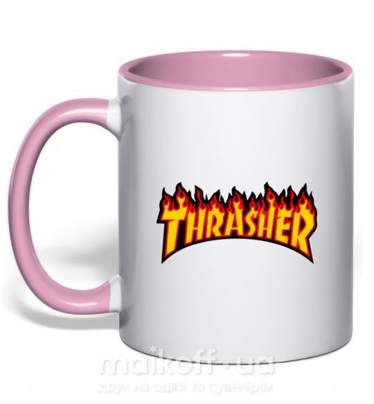 Чашка с цветной ручкой Thrasher Нежно розовый фото