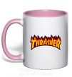 Чашка з кольоровою ручкою Thrasher Ніжно рожевий фото