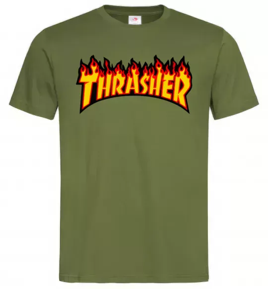 Мужская футболка Thrasher Оливковый фото
