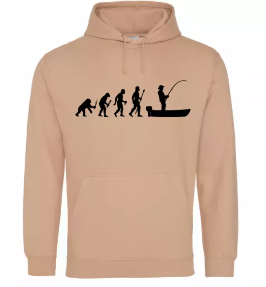 Мужская толстовка (худи) Еволюція рибака Песочный фото