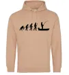 Мужская толстовка (худи) Еволюція рибака Песочный фото
