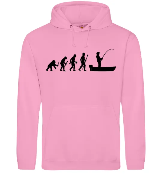 Жіноча толстовка (худі) Еволюція рибака Рожевий фото