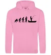 Жіноча толстовка (худі) Еволюція рибака Рожевий фото