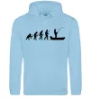 Жіноча толстовка (худі) Еволюція рибака Блакитний фото