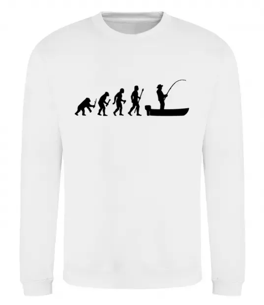 Свитшот Еволюція рибака Белый фото
