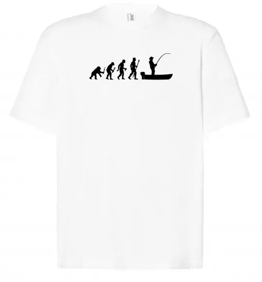 Футболка Оверсайз Еволюція рибака Белый фото