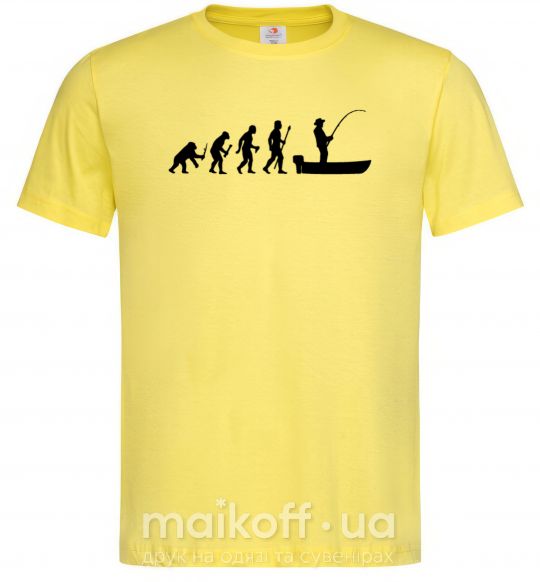 Мужская футболка Эволюция рыбака Лимонный фото