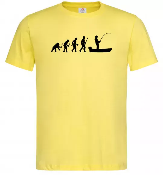Мужская футболка Еволюція рибака Лимонный фото