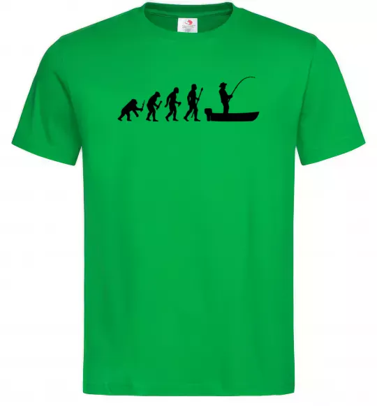 Мужская футболка Еволюція рибака Зеленый фото