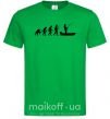 Мужская футболка Эволюция рыбака Зеленый фото