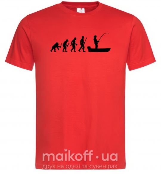 Чоловіча футболка Эволюция рыбака Червоний фото