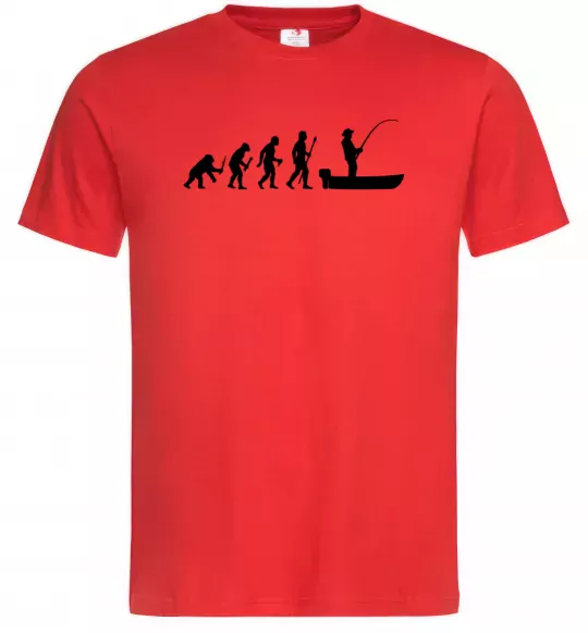 Мужская футболка Еволюція рибака Красный фото