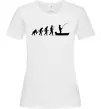 Жіноча футболка Еволюція рибака Білий фото