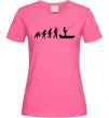Жіноча футболка Еволюція рибака Яскраво-рожевий фото