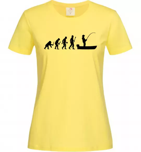 Жіноча футболка Еволюція рибака Лимонний фото