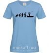 Жіноча футболка Эволюция рыбака Блакитний фото