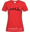 Жіноча футболка Эволюция рыбака Червоний фото
