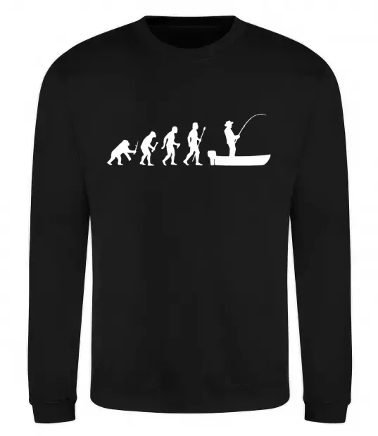 Свитшот Еволюція рибака Черный фото