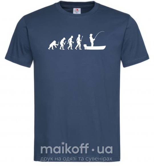 Мужская футболка Эволюция рыбака Темно-синий фото